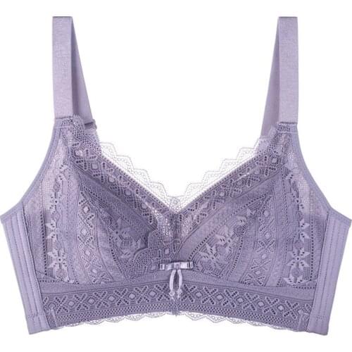 Plus Size Women Bra Lingerie Thin Lace Full Cup Bras for Women Underwear B C Cup Push Up Wirefree Bra