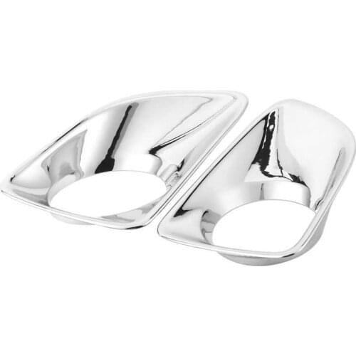 2Pcs Front Fog Lamp Cover Trim Chrome Plating Foglight Decor Fit for Nissan Navara NP300 Frontier 2015-2019 Car style