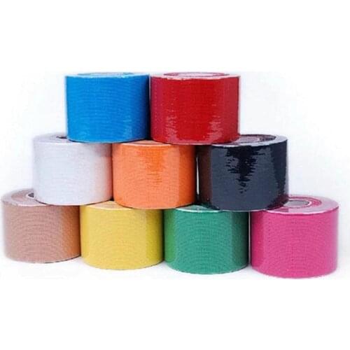 2 Pcs/lot 5cm 5m Bandage Self-adhesive Taping Sports Tape Tape Kinesiology Elbow Knee Thigh bands Muscle neuromuscular tape