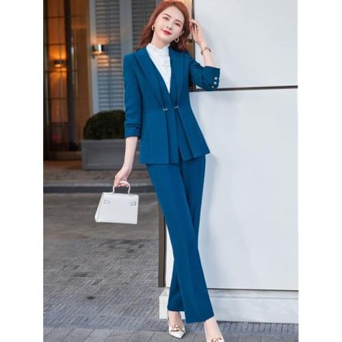 2021 high-end light luxury professional suit women Korean fashion autumn and winter new elegant business suits