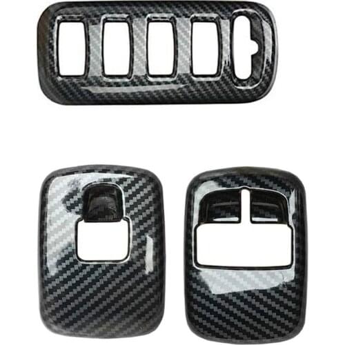 3 Pcs Car Accessories: 1 Pcs Headlight Adjustment Switch Cover & 2 Pcs Window Lift Switch Button Cover Trim Sticker