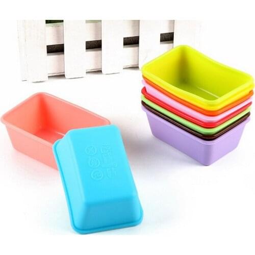 3PCS Silicone Cake Mold Rectangular Muffin Cup Brownie Pudding Jelly Mold Silicone Soap Mold