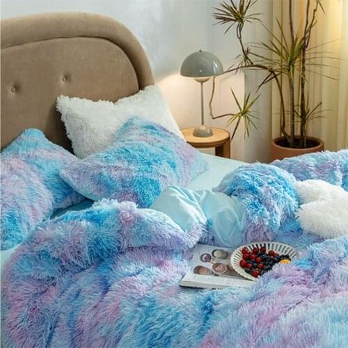 4 Pcs Bed Sheet With Pillowcase Coral Fleece Mattress Cover Winter Super Soft Fuzzy Fur Plush Thick Warm Bed Sheet Quilt Cover