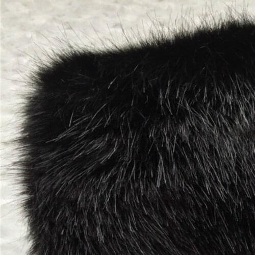 5cm pure black mink fur plush fabric high quality imitation fur fabric for sewing DIY Crafts 1X1.5M