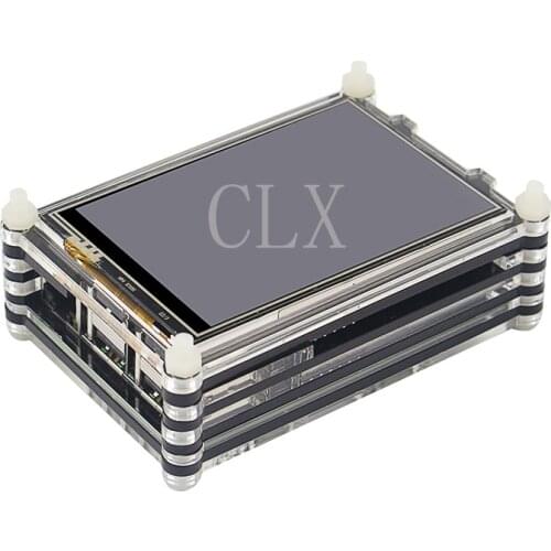 Raspberry Pi 3B/3B+(plus) Touchscreen 3.5 inch LCD Touch Screen Dispaly Module + 9-layer Acrylic Case Box Kit for RPI 3B/3B
