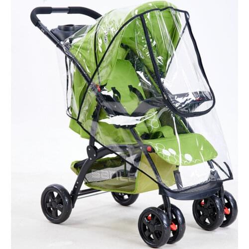 Stroller Accessories Waterproof Rain Cover Transparent Wind Dust Shield Zipper Open For Baby Strollers Pushchairs Raincoat S/M/L