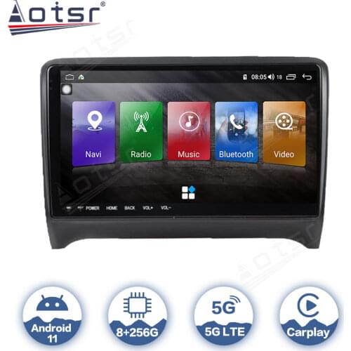 AOTSR Android 10 Car Radio Coche For Audi TT MK2 8J 2006 - 2012 Multimedia Player GPS Navigation DSP CarPlay IPS AutoRadio 4G