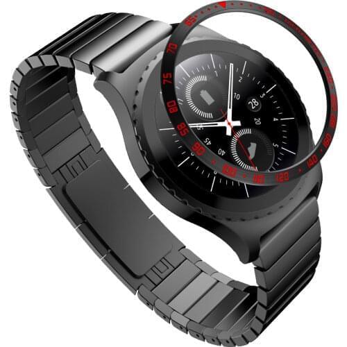 S2 Stainless steel For Samsung gear S2 Classic SM-R732 watch Bezel Ring Adhesive Anti Scratch Metal Cover case bracelet 22 Style