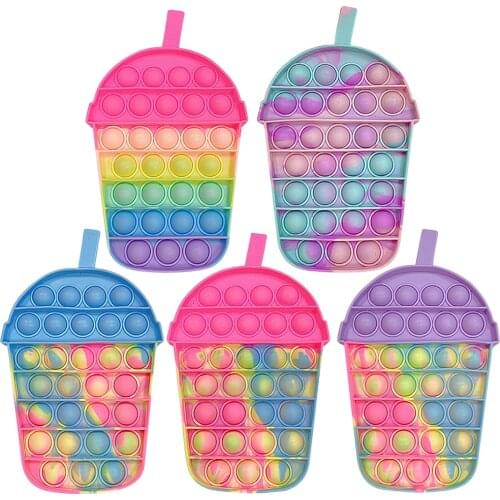 Milk Tea Cup Push Bubble Toys Antistress Bubble Game Push Sensory Toy Reliver Stress Toys