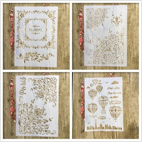 CraftArtGo DIY Flowers Stencils Painting Scrapbook Coloring Cake decorating sugar powder sieve printing mold printing table