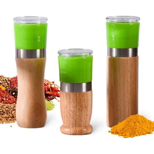 Wooden Pepper Mills Manual Salt and Pepper Grinder Handheld Seasoning Mills Multipurpose Spice Grinder Kitchen BBQ Tools