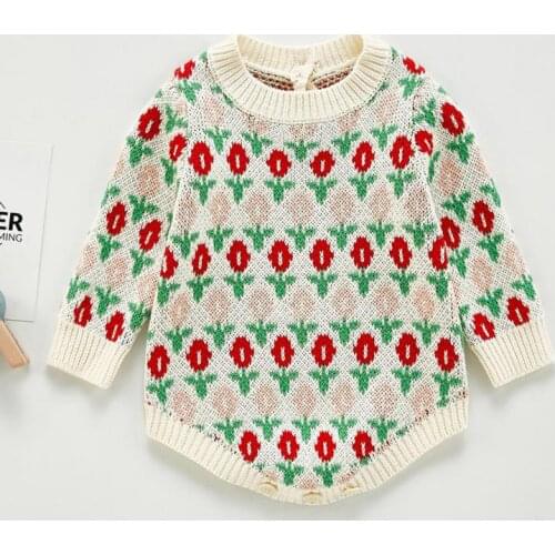 Kids Sweaters Baby Girls Bodysuits Baby Sweater 0-3T Fall Baby Knitted Bodysuit Clothes Autumn Girls Long Sleeve Jumpsuit