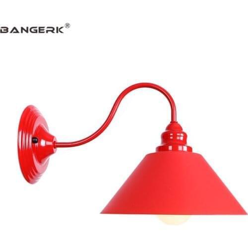 Home Decor Modern Wall Lamp Loft Sconce LED Wall Light For Living Room Bedside Indoor Lighting Red Iron PVC E27 Edison Lights