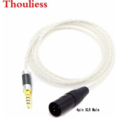 Thouliess HIFI 4pin XLR/2.5mm//4.4mm Balanced 7N OCC Silver Plated Upgrade Cable for T60RP T20RP T40RPmkII T50RP Headphone