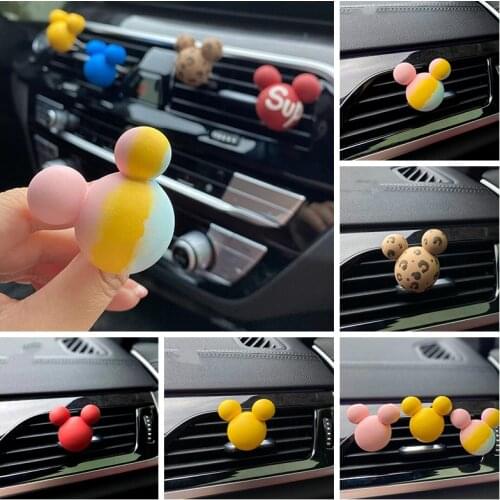 Disney Mickey Mouse Cartoon Perfume Clip Car Air Vent Freshener Scent Aromas Diffuser Decor Cute Auto Interior Accessories