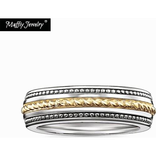 Gold Color Rope 925 Sterling Silver Band Promise Ring, Gift for Women & Men,Europe Factory Wholesale Price 2017 Fine Jewelry