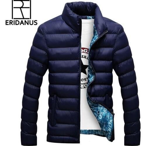 2017 Men Winter Jackets Autumn Mens Cotton-Padded Solid Thick Parkas Casual Outwear Plus Size M-5XL Simple Wild Clothing M409
