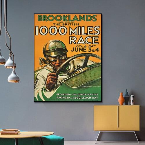 1000 Miles Race June 3&4 Poster Painting Canvas Print Nordic Home Decor Wall Art Picture For Living Room Frameless