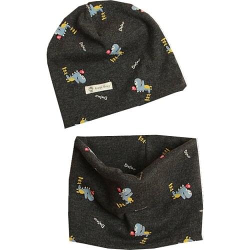 New 2019 Spring Autumn Winter Girls hat scarf set Cartoon Style Baby hat Children Hat Scarf-Collar set Cotton Kids Boys Hat Set