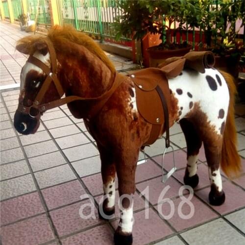 Huge Giant Simulation War Horse Ridable Toys Animal Plush Soft Kid New Gift 90Cm Cute Plush