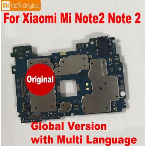 Original Uesd Test Unlock MainBoard For Xiaomi Mi Note 2 Note2 Global Version MotherBoard Frimware Circuits card fee flex cable