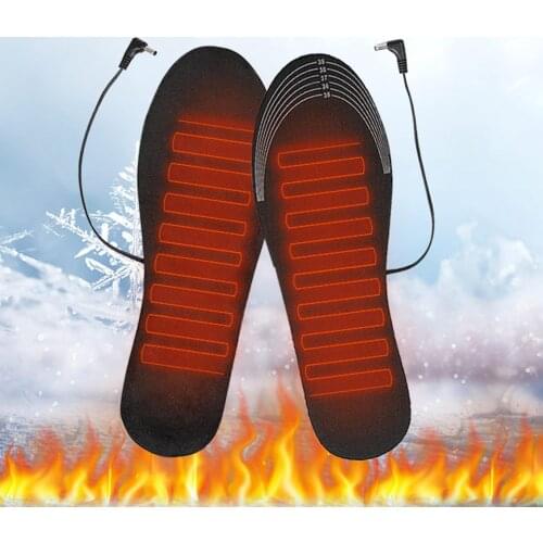 Unisex Outdoor Hiking USB Rechargeable Cuttable Heating Insoles Electric Foot Warmer Winter Skiing Washable Heated Shoe Pads