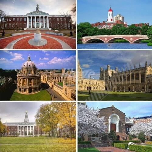 Full Square 5D DIY Diamond Painting Harvard University 3D Embroidery Cross Stitch World famous school Pictures Decoration CV265
