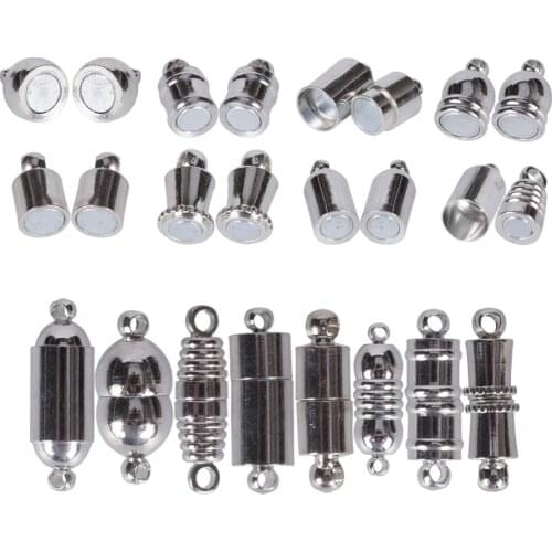 10Pcs/Lot Strong Magnetic Clasps DIY Bracelet Necklace Connectors Findings Magnetic Buckle End Caps For Jewelry Making Supplies