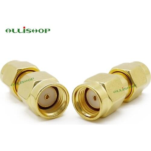 RP SMA Plug Connector RF Coaxial RP SMA Male to RP SMA Male Female Pin RF Adapter Connector for Audio FPV Antennas Radio Mobile