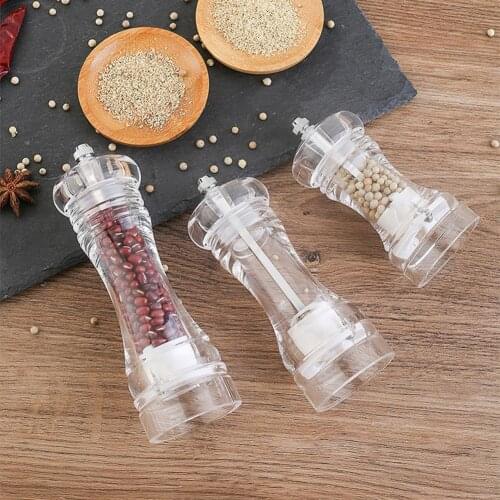 Manual Pepper Grinder Transparent Corrosion Resistant Acrylic Manual Pepper Mill Shakers for Home Multi-purpose Kitchen Tool