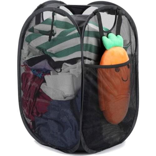 2pc Foldable Laundry Basket Folding Laundry Mesh Square Storage Square Basket For Home Laundry Accessories Tools