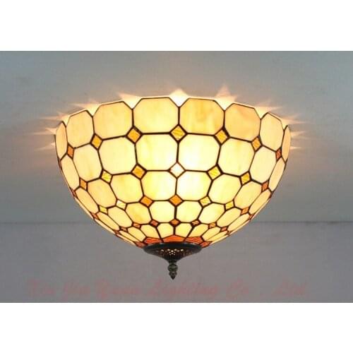 Mediterranean Baroque E27 110-240V Tiffany retro Ceiling Lights luminaria teto Ceiling Lamps For Home Decoration