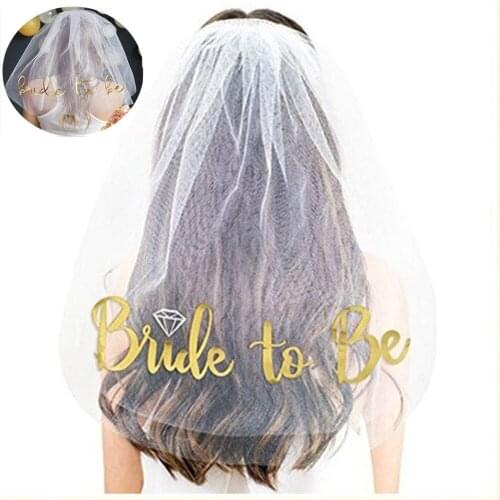 Bride To Be Wedding Veil Gold Rose Gold Bride Veil Comb Hair Accessories Single Layer Bridal Headwear Wedding Party Accessories