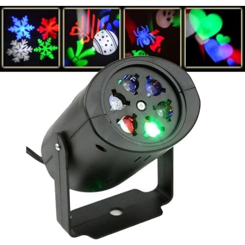 LED Snowflake Projection Light Rotating RGB Lantern Christmas Halloween Stage Light Indoor Super Bright Pattern Decorative Light