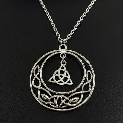 Vintage Viking Celtics Knot Necklace Pentagram Pendant Necklaces For Men Women Ancient Amulet Wicca Pagan Jewelry