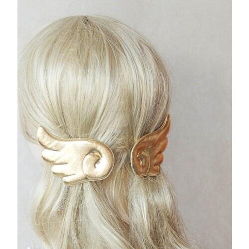 1 Pair Large gold Angel Wings Cute Cartoon Anime Cosplay Barrettes Headdress Hair Accessories Lovely Hairpins headwear Hair Clip