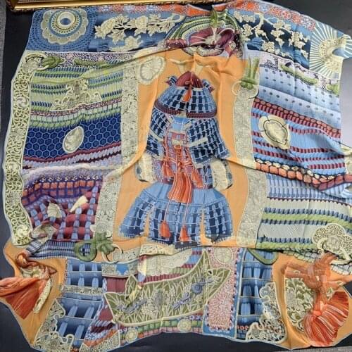 Womens Scarf Muslim Fashion 135*135cm Hand-rolled Silk Chiffon Mulberry Silk Hijab Square Scarf Hijab Scarf Turban