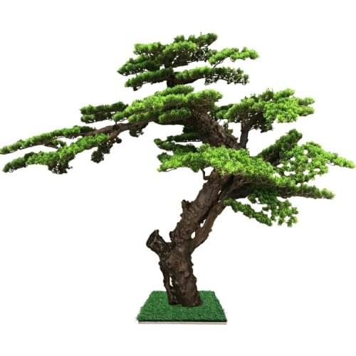 Zq Welcome Pine Bonsai Decoration Imitative Tree Hotel Indoor on-the-Ground Green Plant