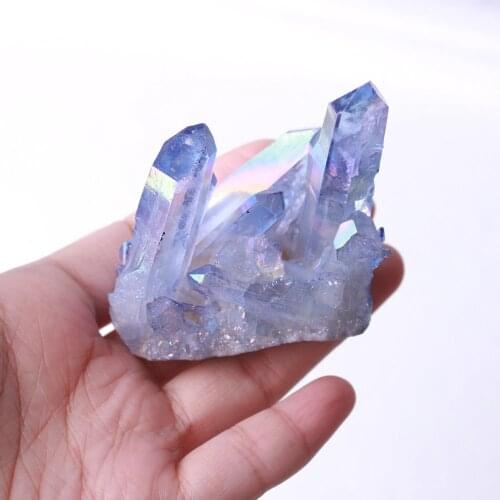 1pc Natural Quartz Color Titanium Coated Crystal Cluster Mineral Energy