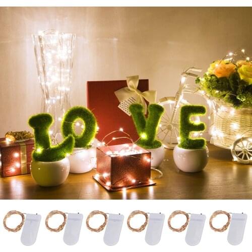 10pcs/lot LED String Lights Night 2M 20 Mini invisible LED Starry Fairy Light for Holiday Wedding Party Garden