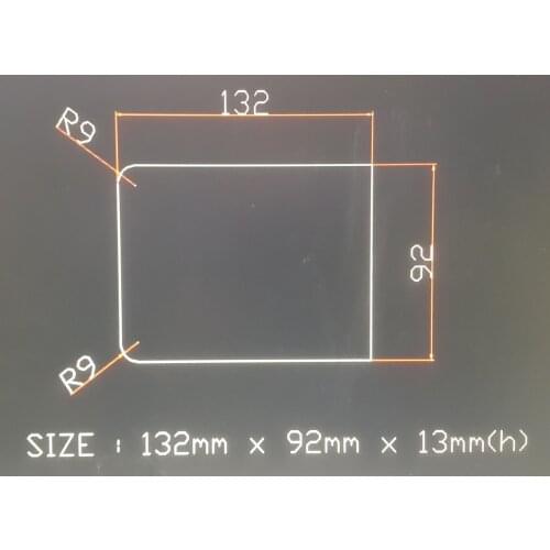 132*92*13mm left two corner : R9 right two corner : right angle(90 degrees) infrared ceramic plate, honeycomb ceramic plate