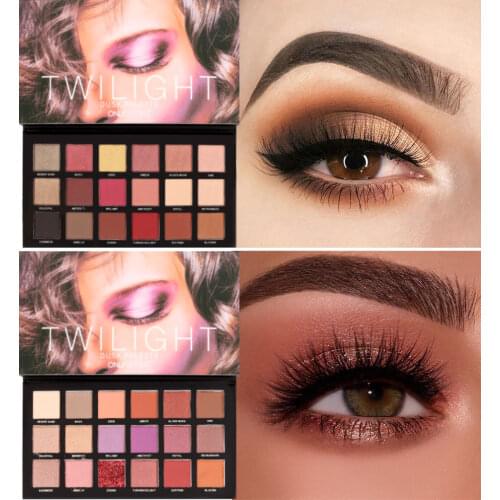 18 Colors Pearlescent Shimmer Eyeshadow Palette Waterproof Pigment Long Lasting Glitter Matte Eye Shadow Powder Makeup Pallete