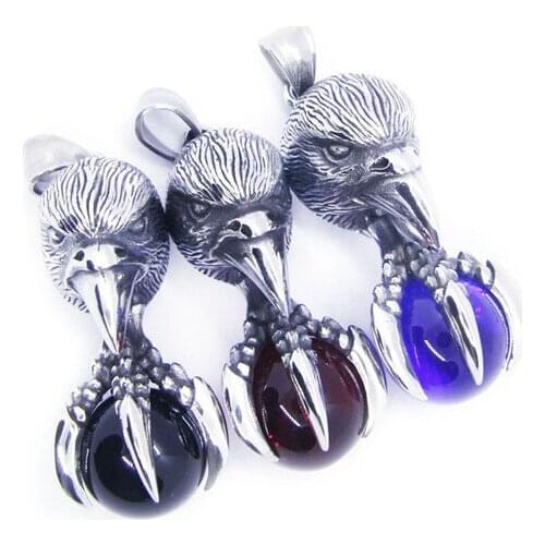 2018 3 Colors Eagle Claw Stones Pendant 316 Stainless Steel Fashion Soild Cool Biker Free To Ride Eagle Claw Pendant