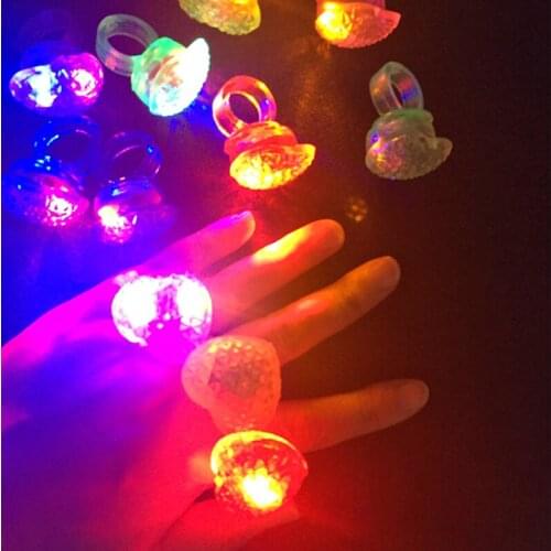 24pcs/lot New Elastic Rubber LED star love Flashing Ring Christmas Birthday Party Supplies Woman Girls Gift