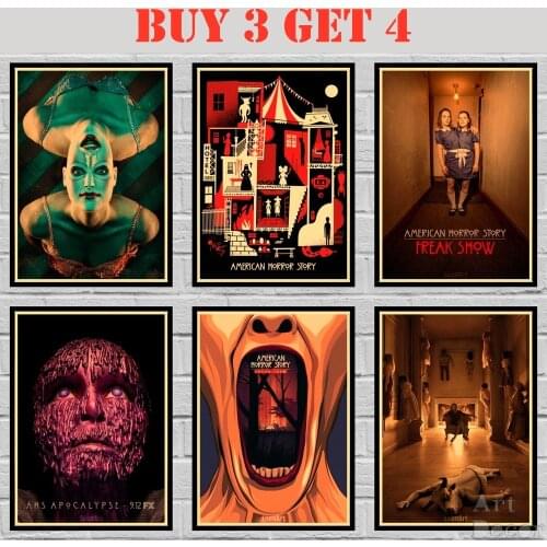 42 Designs TV Show American Horror Story Kraft paper Poster Artwork Painting Fancy Wall Sticker 42X30cm