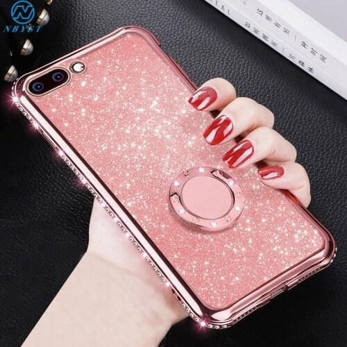 Bling Glitter Soft Cases For Huawei P Smart Z S Pro 2019 P40 Lite E P30 P20 Pro 2020 Mate 30 Mate 20 Plus 360 Ring Holder Cover