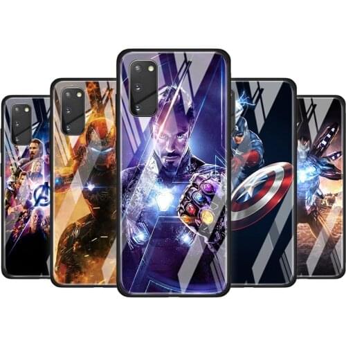 Iron Man Marvel Avengers Tempered Glass Cover For Samsung Galaxy S20 S10 S9 S8 S10E FE Ultra Plus Lite 5G Phone Case
