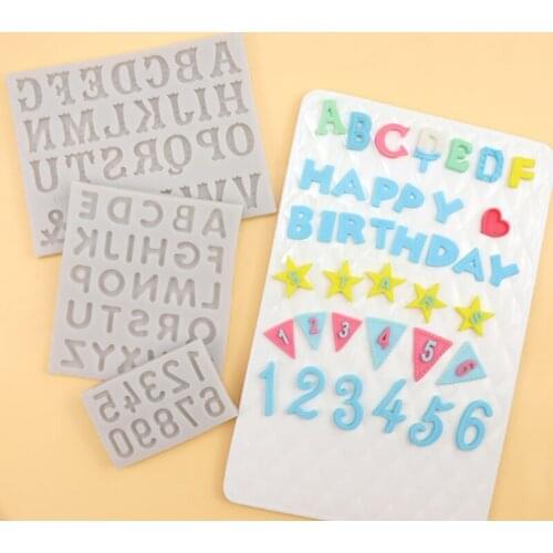 Variety Letter & Number Mold Fondant Cakes Decor Tools Silicone Molds Sugarcrafts Chocolate Baking Tools For Cakes Gumpaste Form