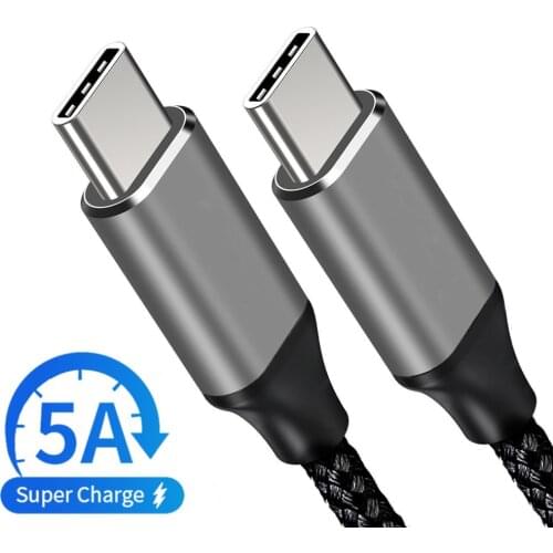 60W PD Quick Charging Cable USB Type C To Type C QC4.0 Fast Charger Cable For Macbook Samsung S10 S9 Note 10 8 9