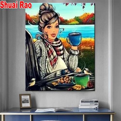 Diamonds Fat Lady pattern Diy painting portrait 5d picture of rhinestones pasting decorative embroidery diamond mosaic Set